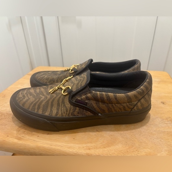 Vans Vault X Needles slip On Animal Print Gold Hardware Size 8M/10W main image 9